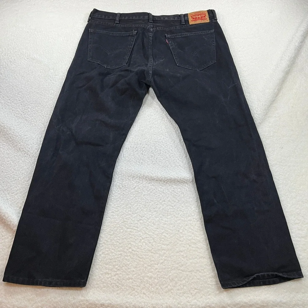 Levi Strauss Jeans Mens 40 Black 505 Regular Fit Straight Leg Denim 00505-0260